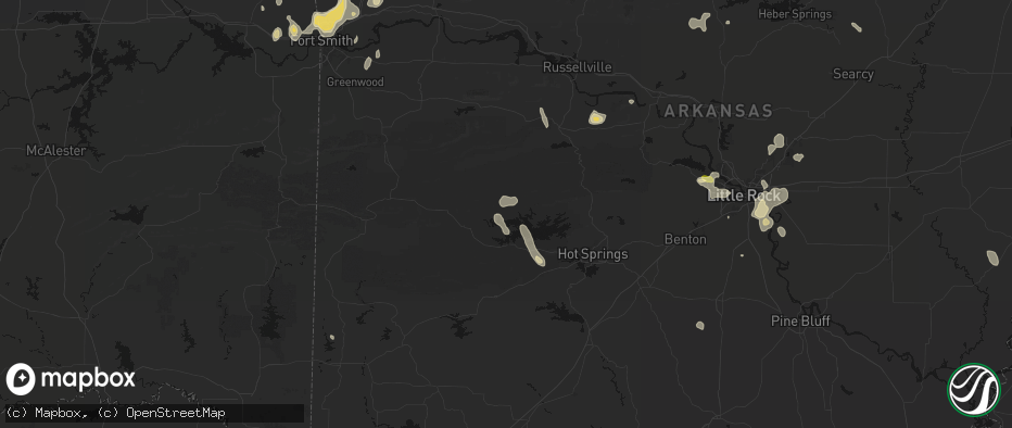 Hail map in Story, AR on July 6, 2026