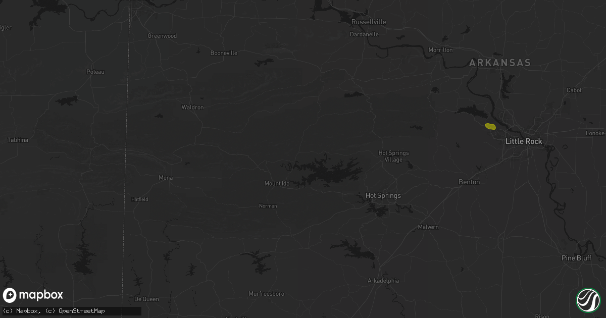 Hail map in Story, AR on July 6, 2026