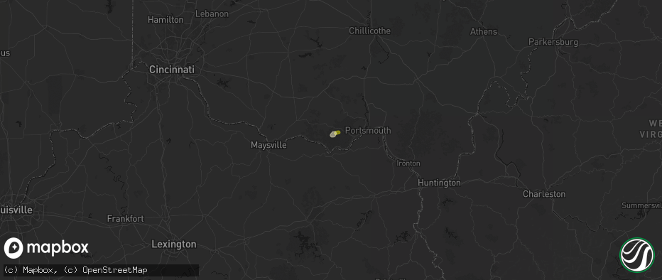 Hail map in Stout, OH on July 6, 2026