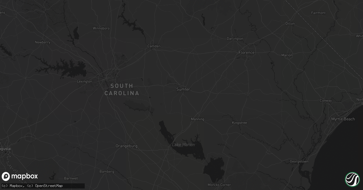 Hail map in Sumter, SC on July 6, 2026
