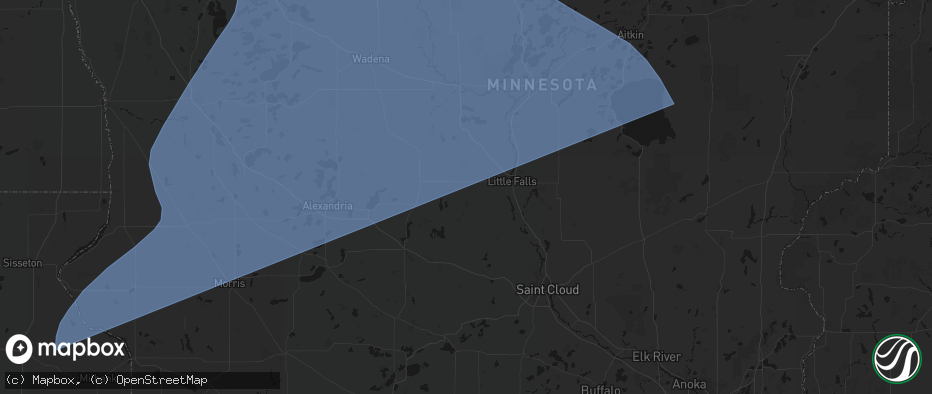Hail map in Swanville, MN on July 6, 2026