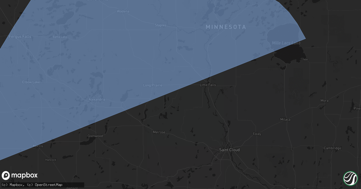 Hail map in Swanville, MN on July 6, 2026