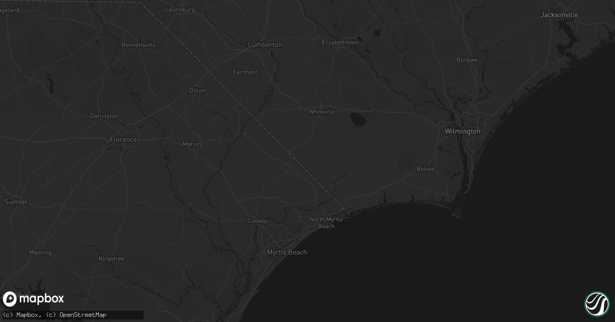 Hail map in Tabor City, NC on July 6, 2026