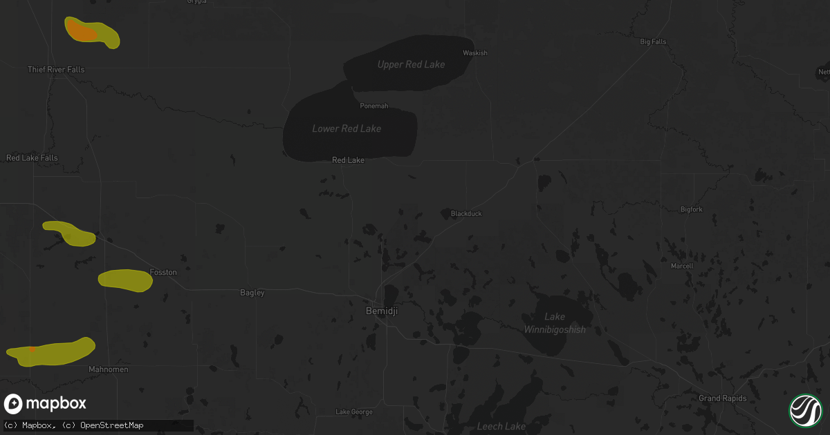 Hail map in Tenstrike, MN on July 6, 2026