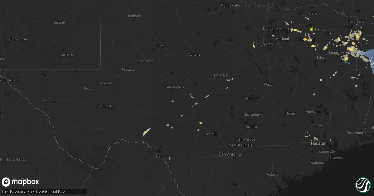 Hail map in Texas on July 6, 2026