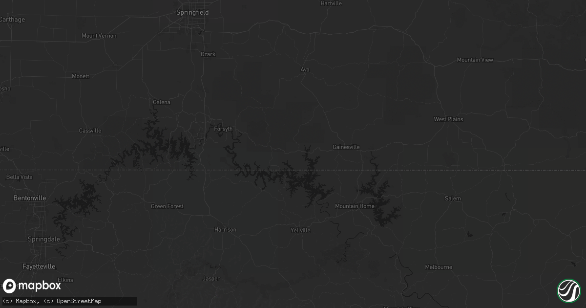Hail map in Theodosia, MO on July 6, 2026