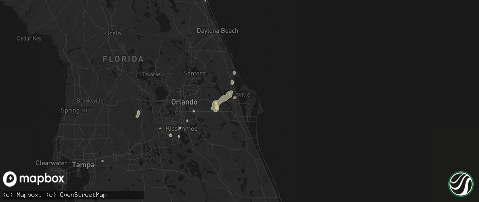 Hail map in Titusville, FL on July 6, 2026