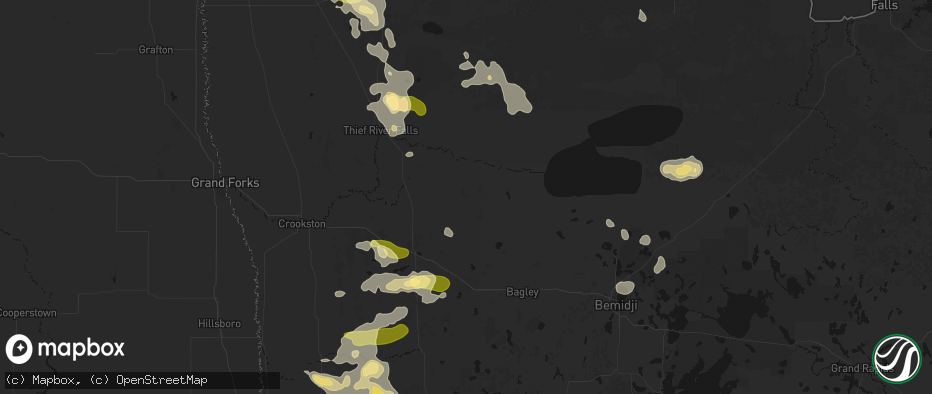 Hail map in Trail, MN on July 6, 2026