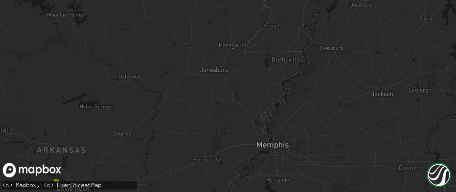 Hail map in Trumann, AR on July 6, 2026