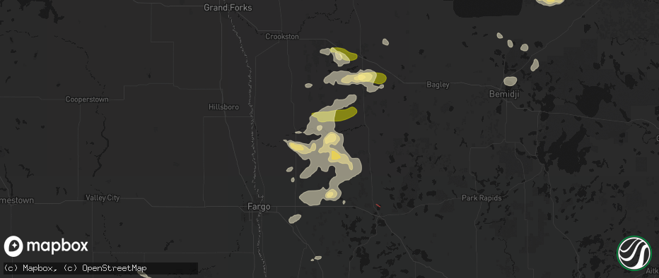 Hail map in Twin Valley, MN on July 6, 2026