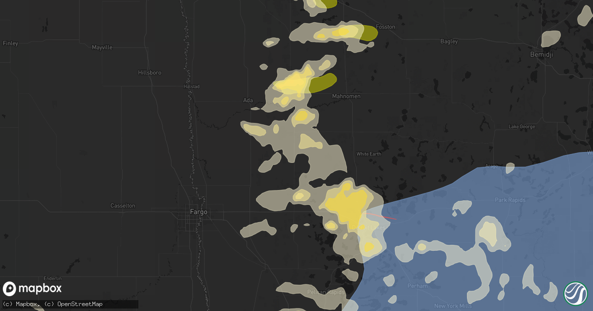 Hail map in Ulen, MN on July 6, 2026