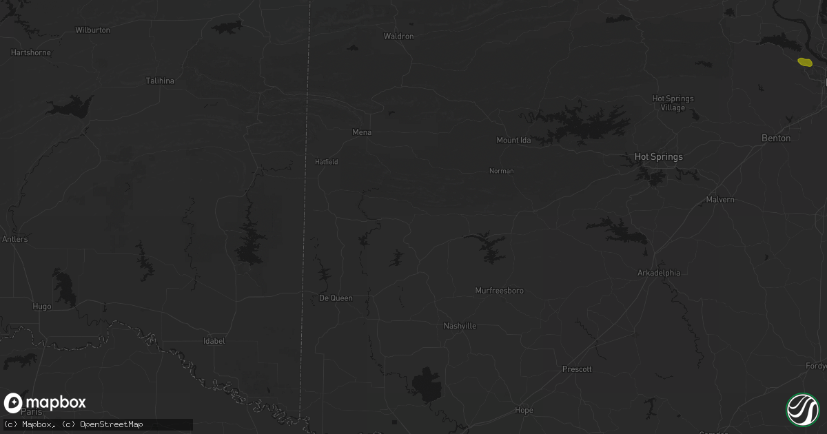 Hail map in Umpire, AR on July 6, 2026
