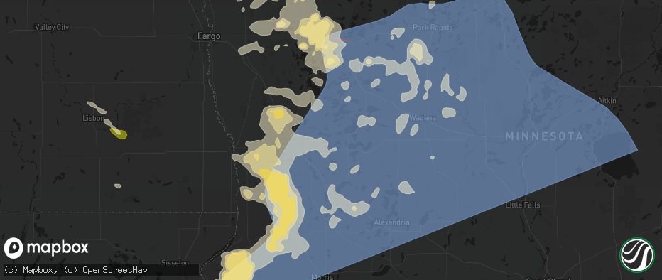 Hail map in Underwood, MN on July 6, 2026