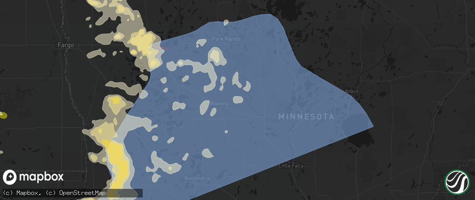 Hail map in Verndale, MN on July 6, 2026