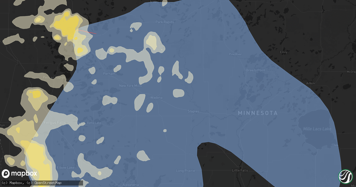 Hail map in Verndale, MN on July 6, 2026