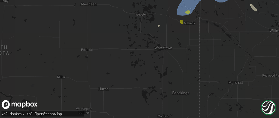 Hail map in Vienna, SD on July 6, 2026