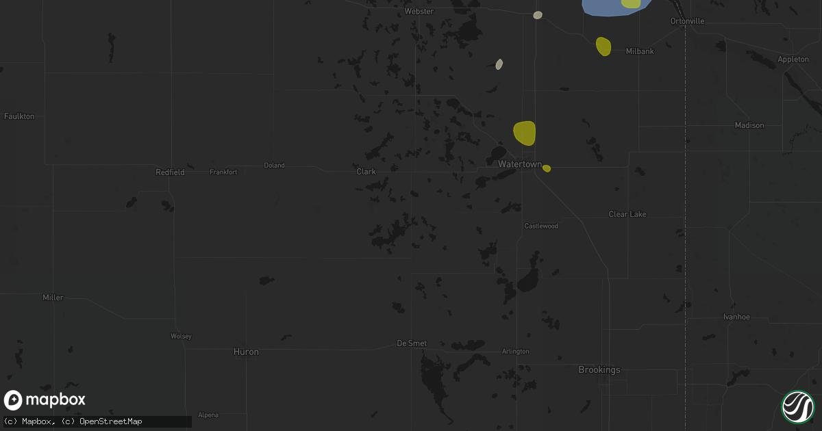 Hail map in Vienna, SD on July 6, 2026