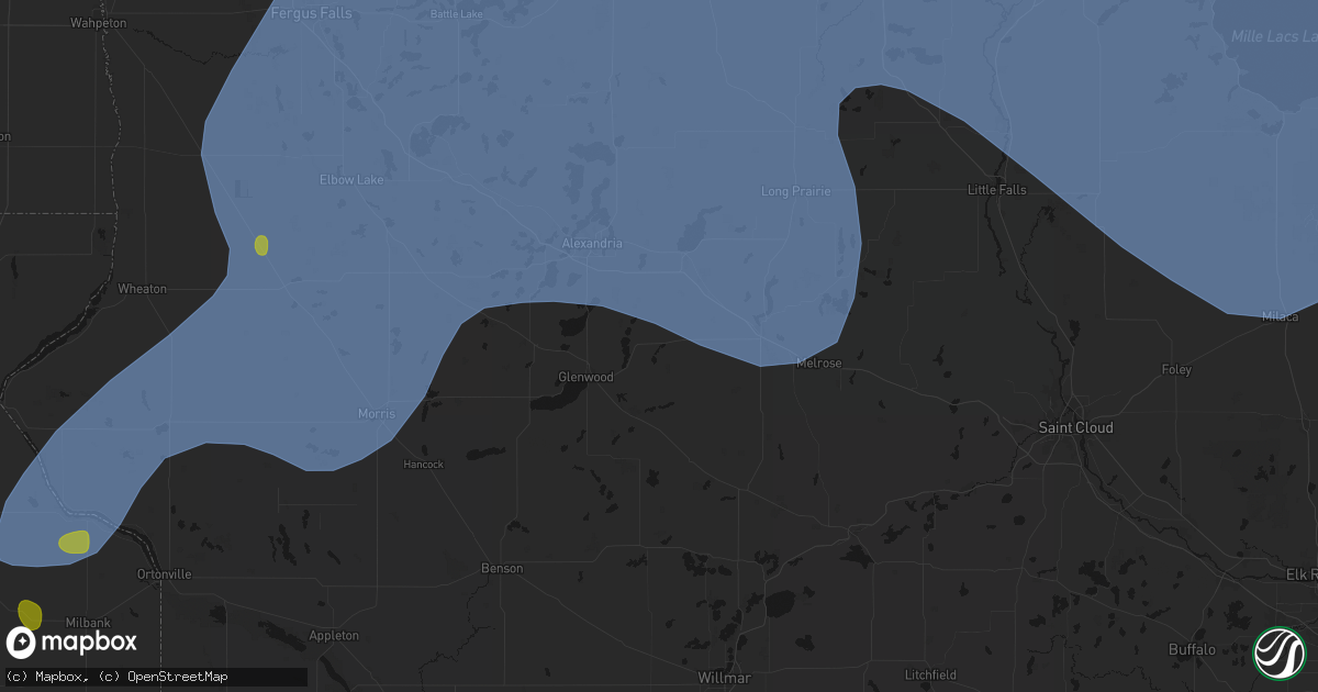 Hail map in Villard, MN on July 6, 2026