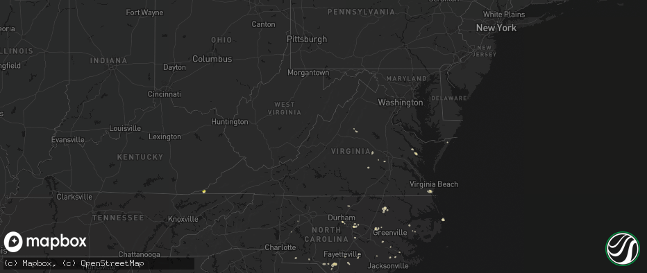 Hail map in Virginia on July 6, 2026