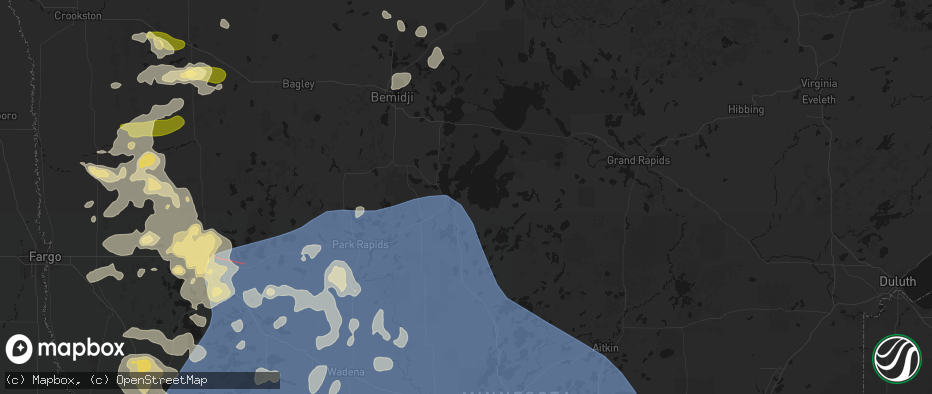 Hail map in Walker, MN on July 6, 2026