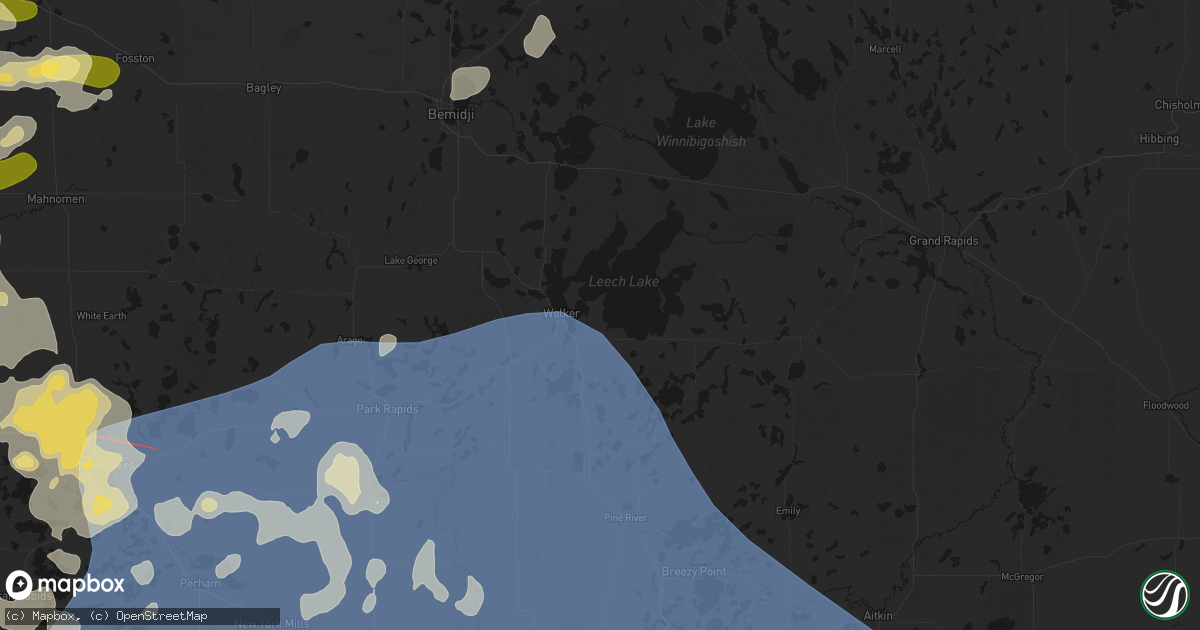 Hail map in Walker, MN on July 6, 2026