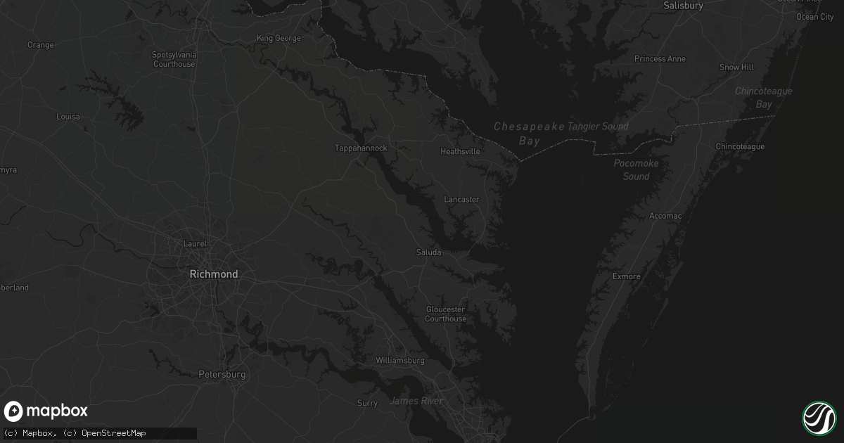Hail map in Water View, VA on July 6, 2026