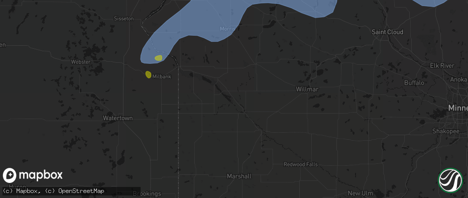 Hail map in Watson, MN on July 6, 2026