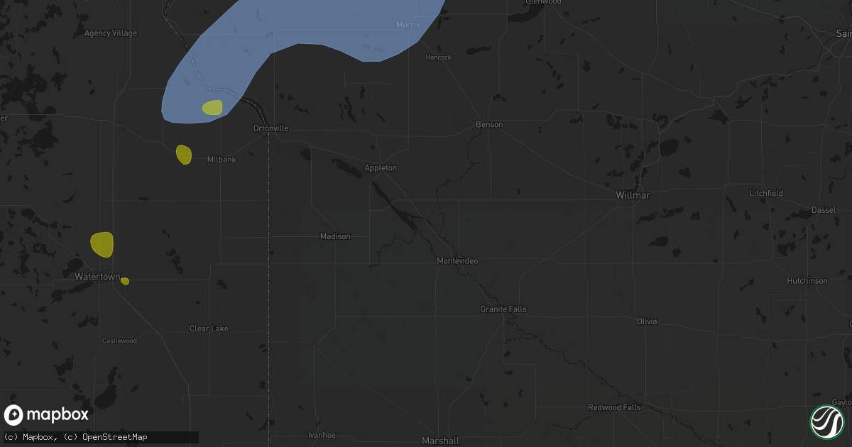Hail map in Watson, MN on July 6, 2026