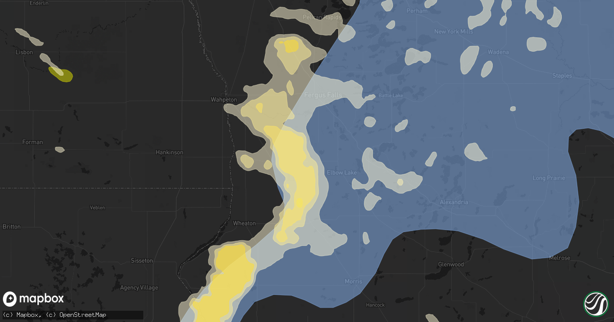 Hail map in Wendell, MN on July 6, 2026