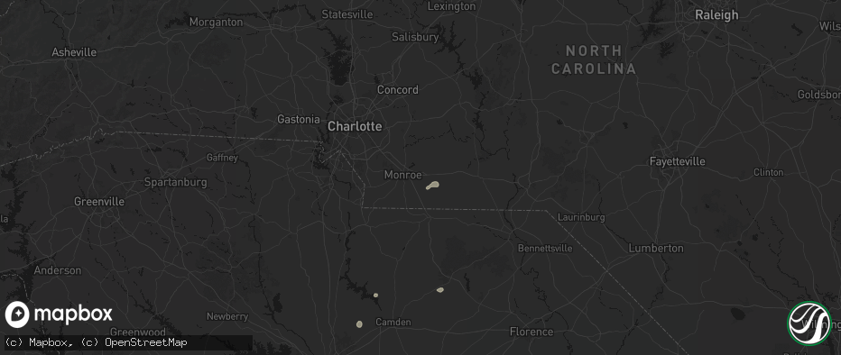 Hail map in Wingate, NC on July 6, 2026