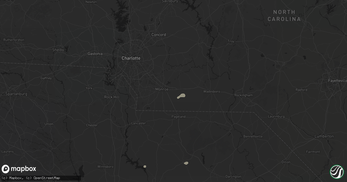 Hail map in Wingate, NC on July 6, 2026