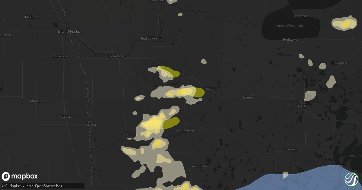 Hail map in Winger, MN on July 6, 2026