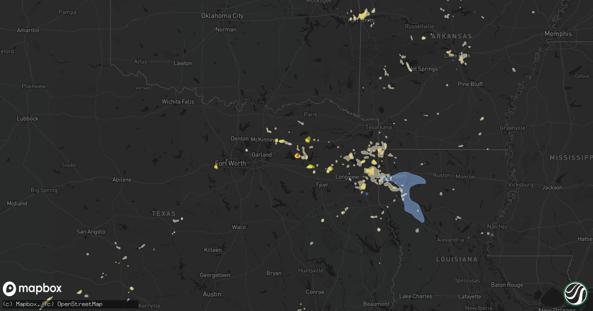 Hail map on July 6, 2026