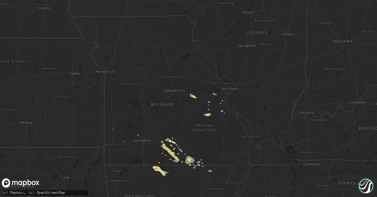 Hail map in Arkansas on July 7, 2011