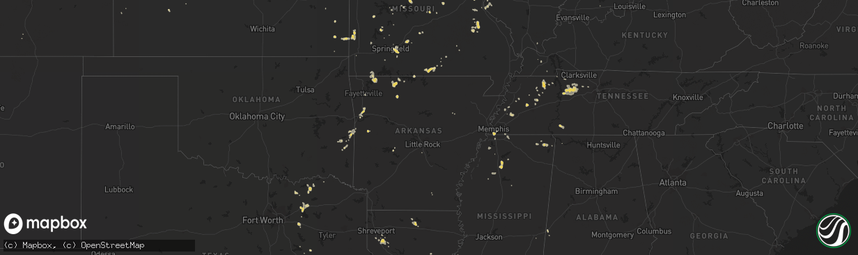 Hail map on July 7, 2012