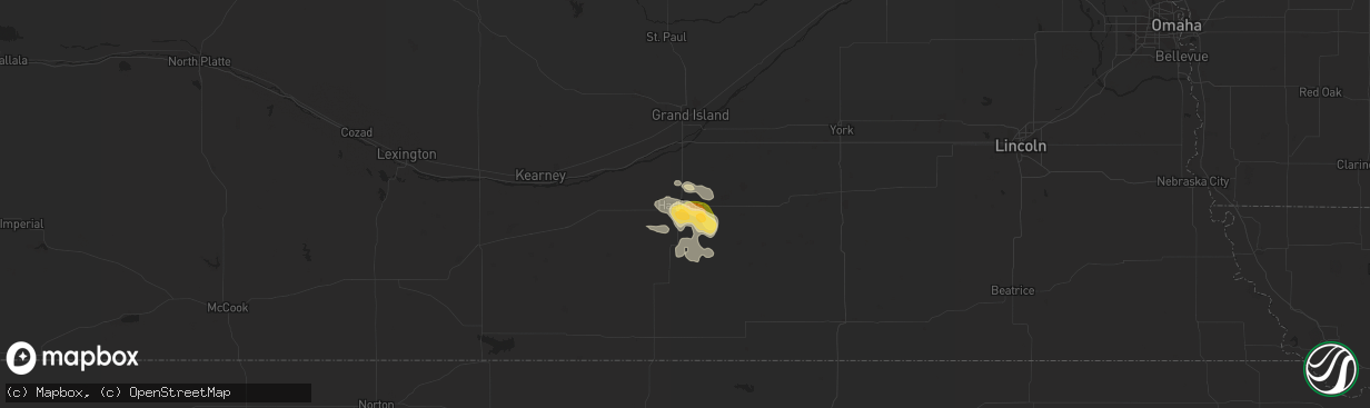 Hail map in Hastings, NE on July 7, 2014