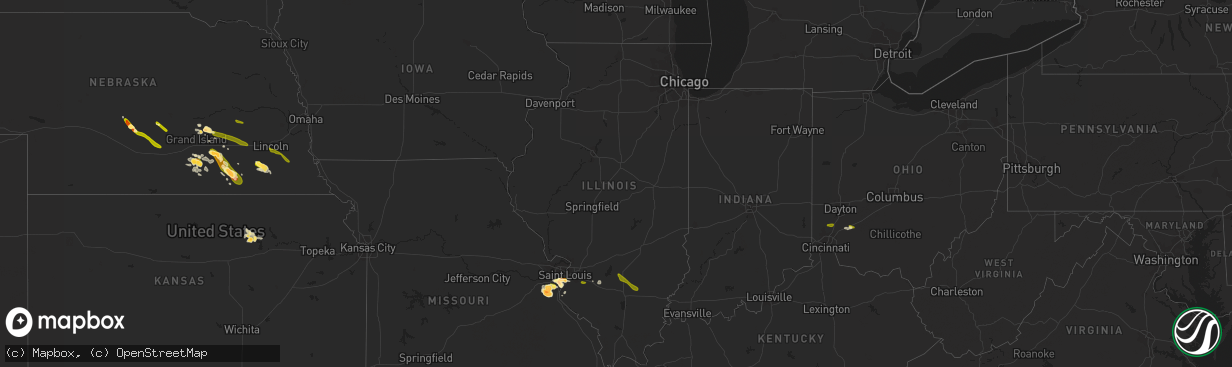 Hail map in Illinois on July 7, 2014