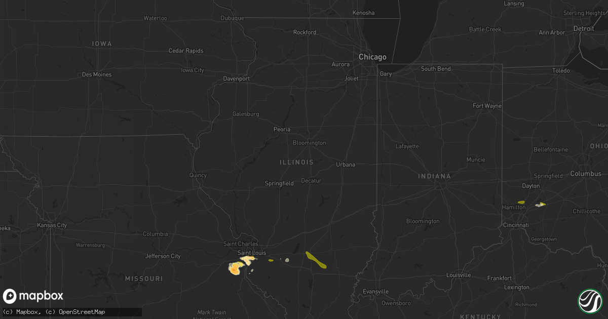 Hail map in Illinois on July 7, 2014