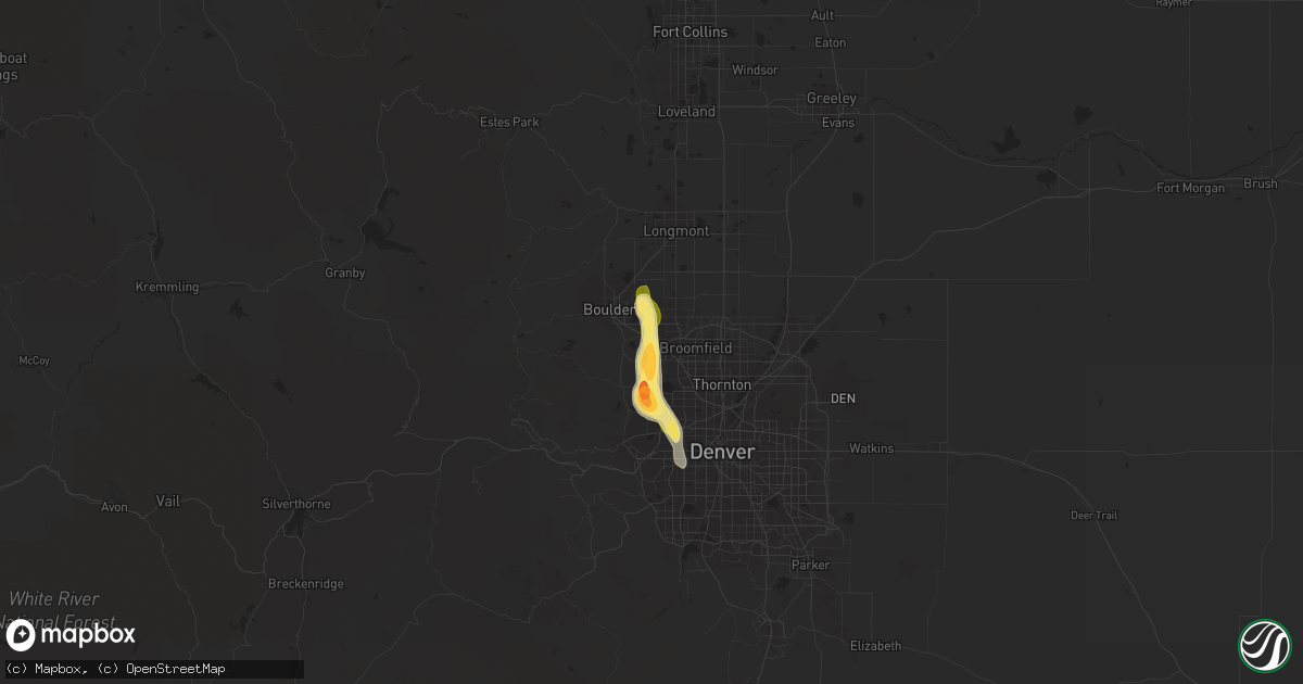 Hail map in Louisville, CO on July 7, 2014