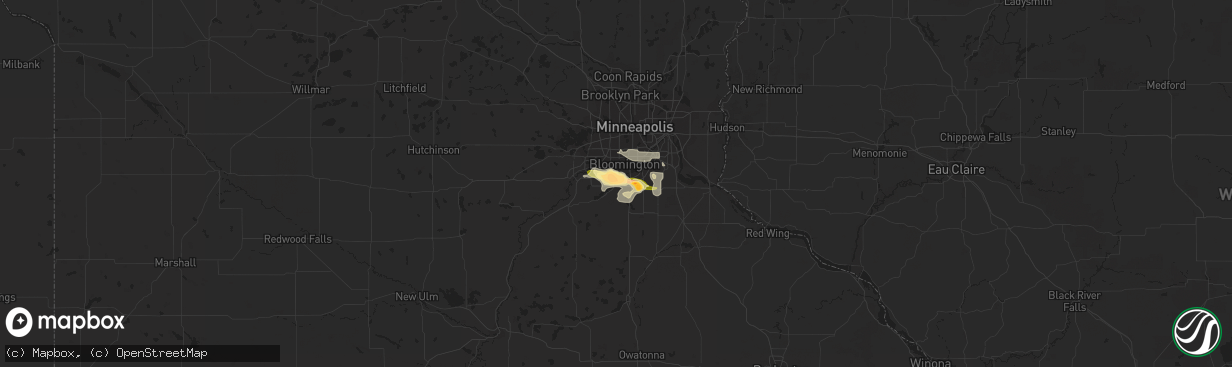 Hail map in Savage, MN on July 7, 2014