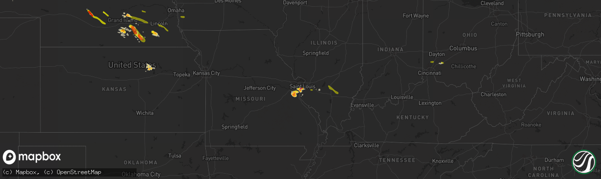 Hail map on July 7, 2014