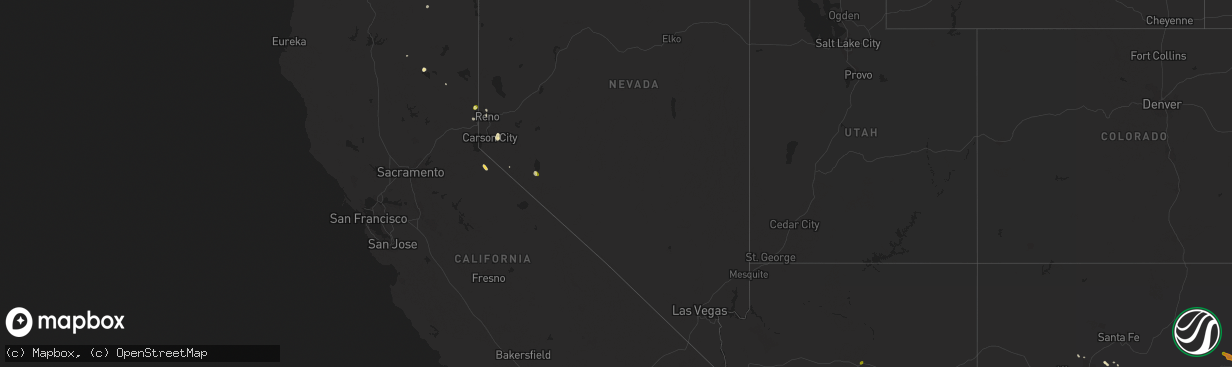 Hail map in Nevada on July 7, 2015