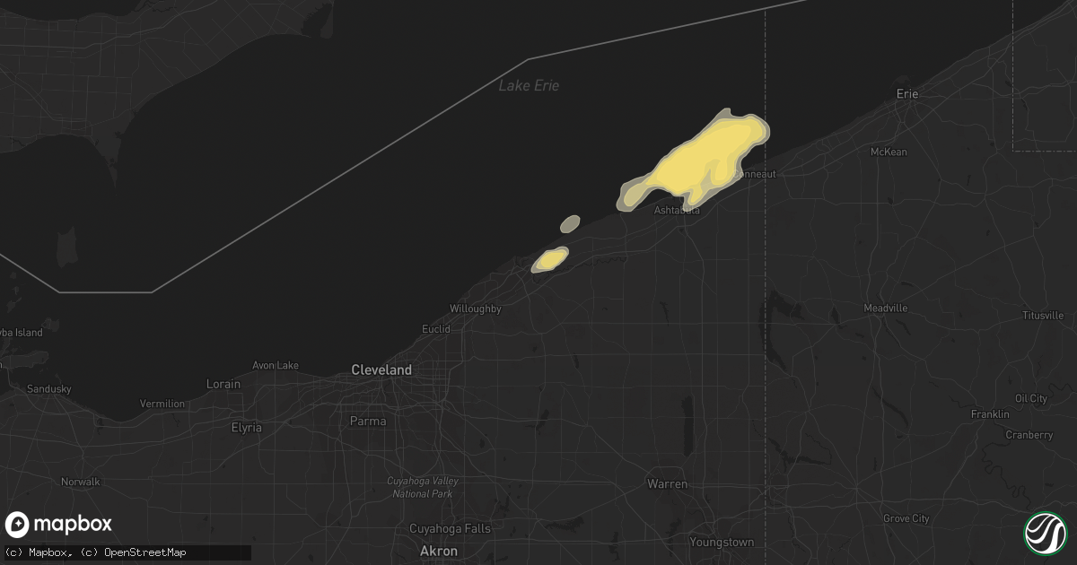 Hail map in Painesville, OH on July 7, 2015