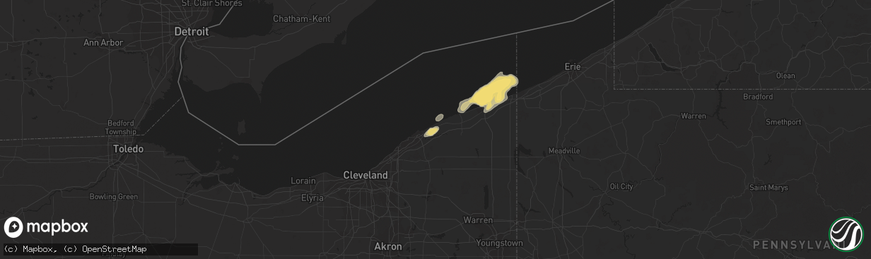 Hail map in Perry, OH on July 7, 2015