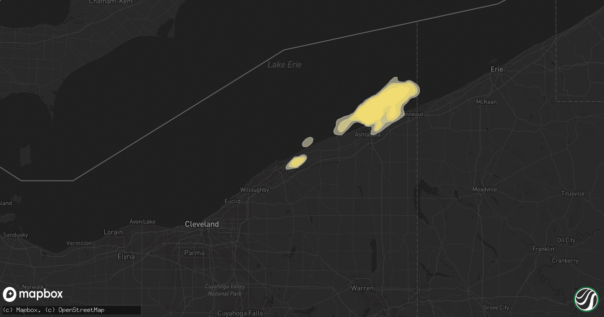 Hail map in Perry, OH on July 7, 2015