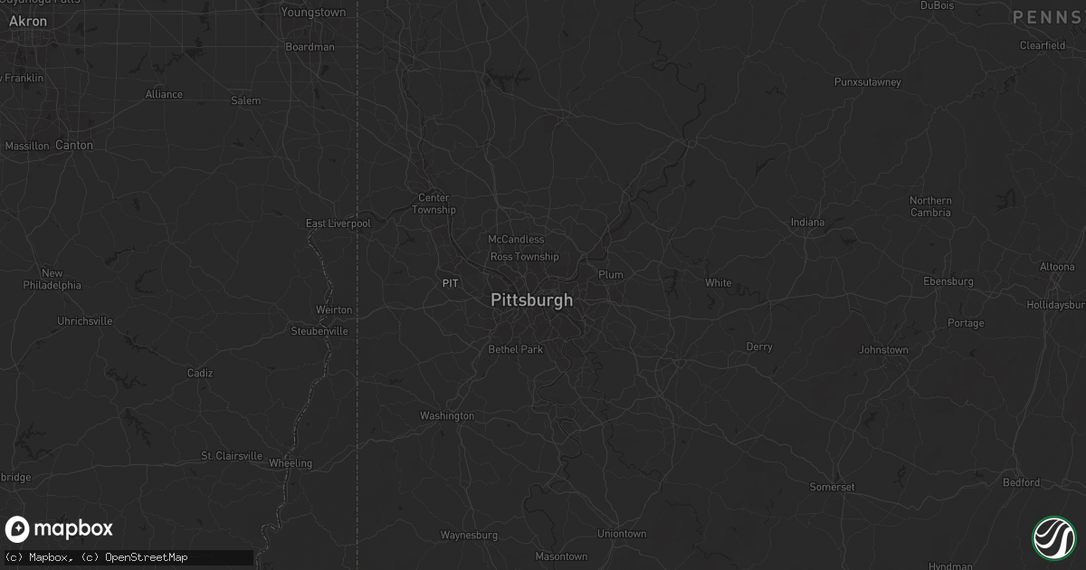 Hail map in Pittsburgh, PA on July 7, 2015