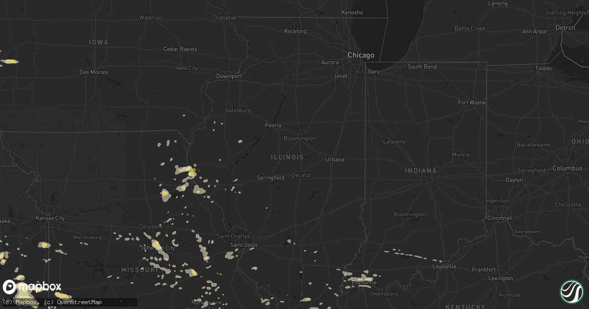 Hail map in Illinois on July 7, 2016