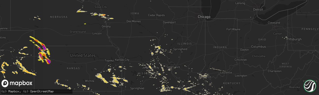 Hail map on July 7, 2016