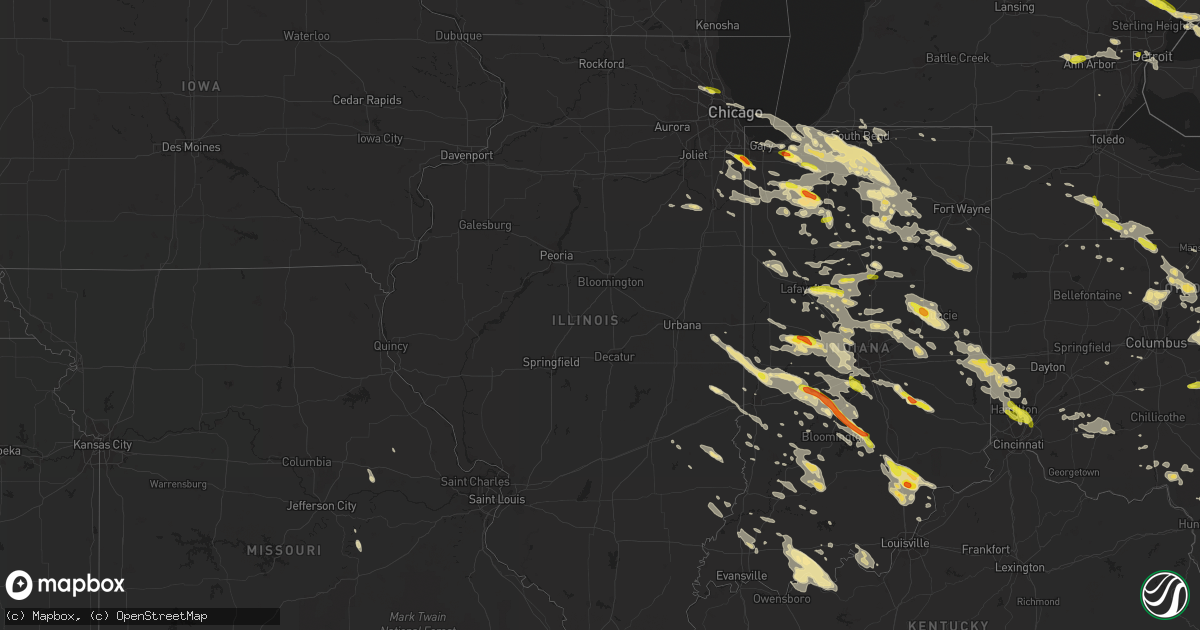 Hail map in Illinois on July 7, 2017
