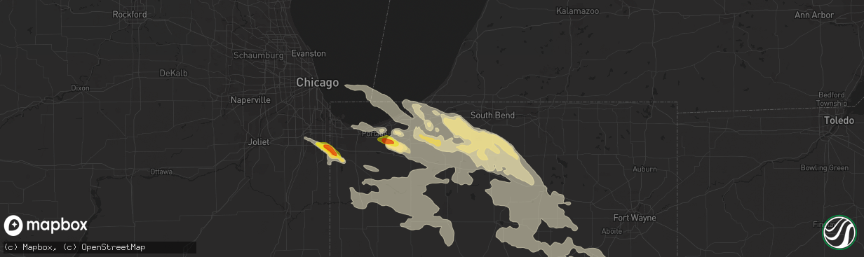 Hail map in La Porte, IN on July 7, 2017